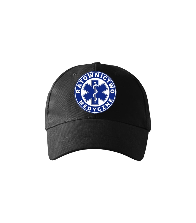 Cappellino nero con logo dei soccorritori acquatici.
