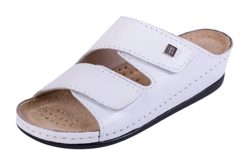 Anatomiczne klapki zdrowotne skórzane białe