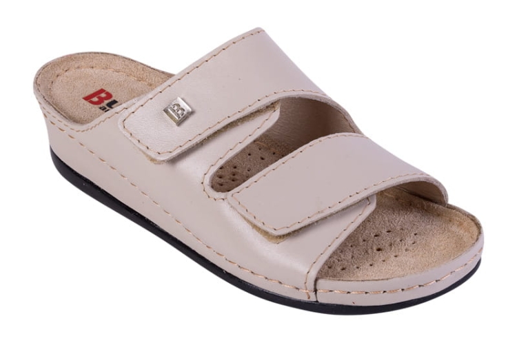 Anatomic skórzane klapki zdrowotne w beżu