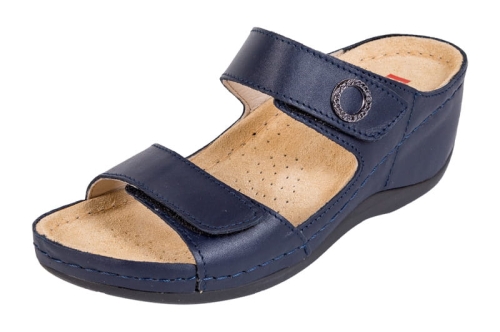 Anatomiczne klapki medyczne skórzane granatowe