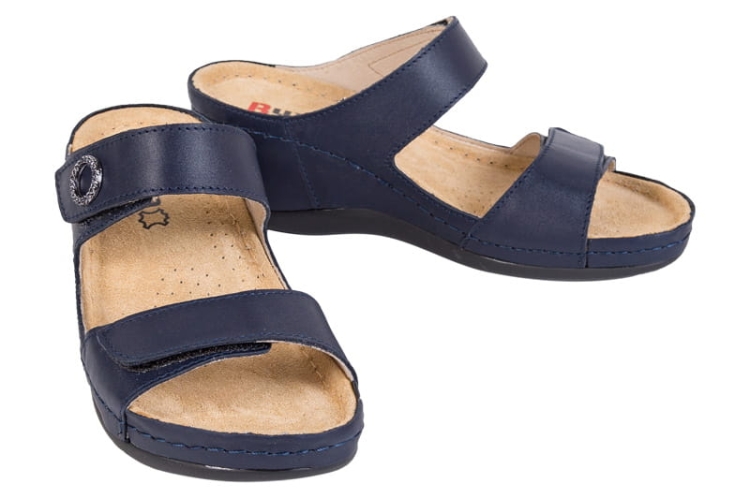 Klapki medyczne anatomiczne skórzane czarne