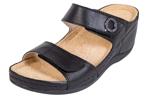 Czarne klapki medyczne anatomiczne skórzane