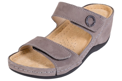 Skórzane klapki medyczne anatomiczne szare