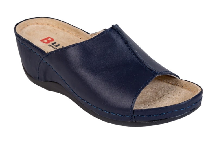 Granatowe skórzane klapki medyczne anatomiczne