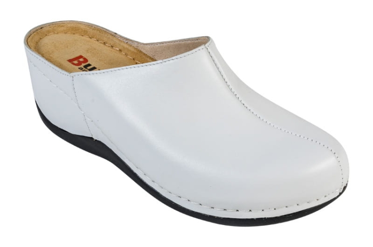Medyczne klapki białe skórzane anatomiczne