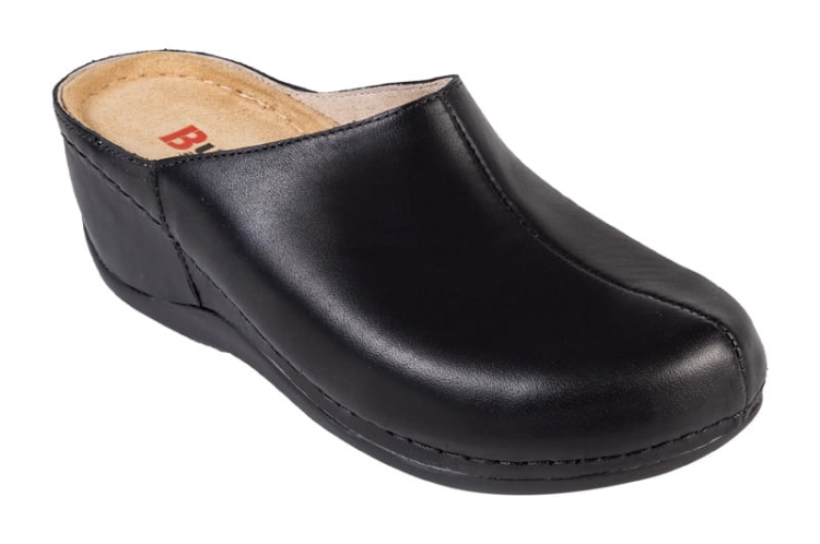 Skórzane klapki czarne anatomiczne medyczne