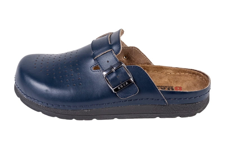 Skórzane anatomiczne klapki medyczne granatowe