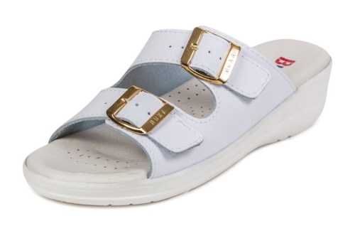 Skórzane obuwie medyczne Premium w kolorze białym