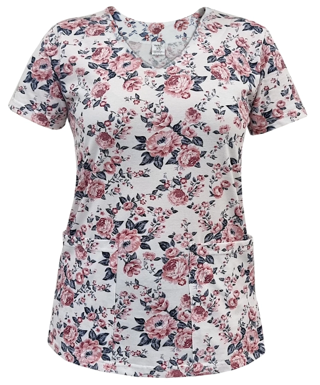 Wzór W11 na bluzie medycznej z bawełny