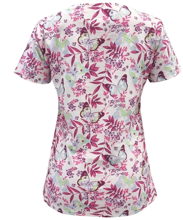 Elastyczna bawełna w bluzie medycznej we wzorek W13