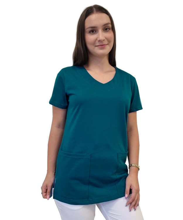 Morska bluza medyczna z elastycznej bawełny