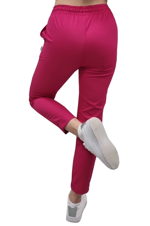 BASIC PREMIUM amarantowe spodnie medyczne damskie