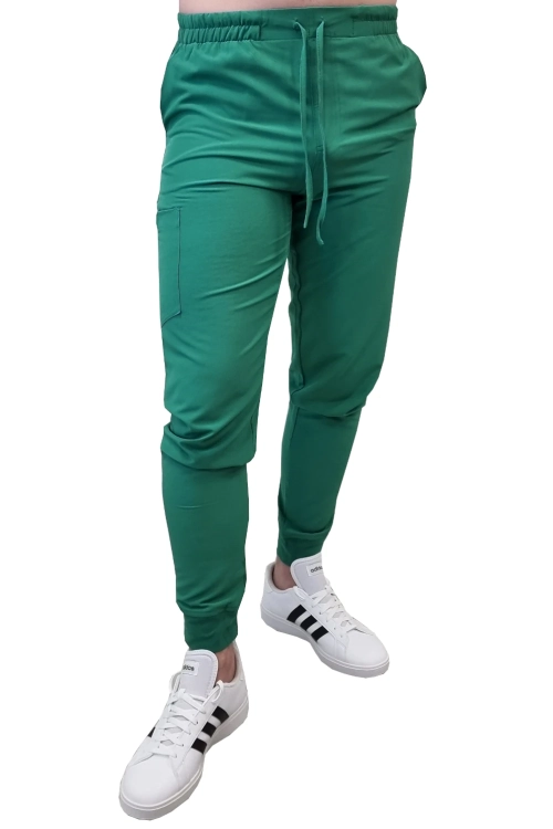 Męskie spodnie medyczne elastyczne Comfort Fit zielone
