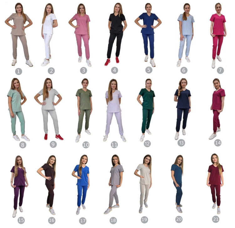Komplet medyczny ciemny granat – scrubs CASUAL PREMIUM dla kobiet