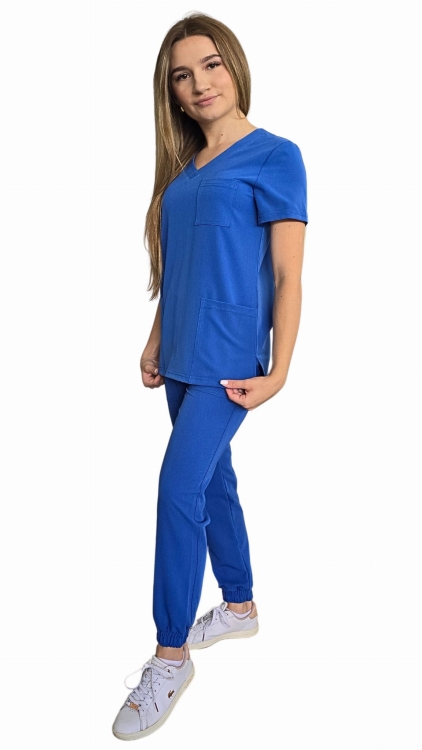 Chabrowy komplet medyczny damski – scrubs CASUAL PREMIUM