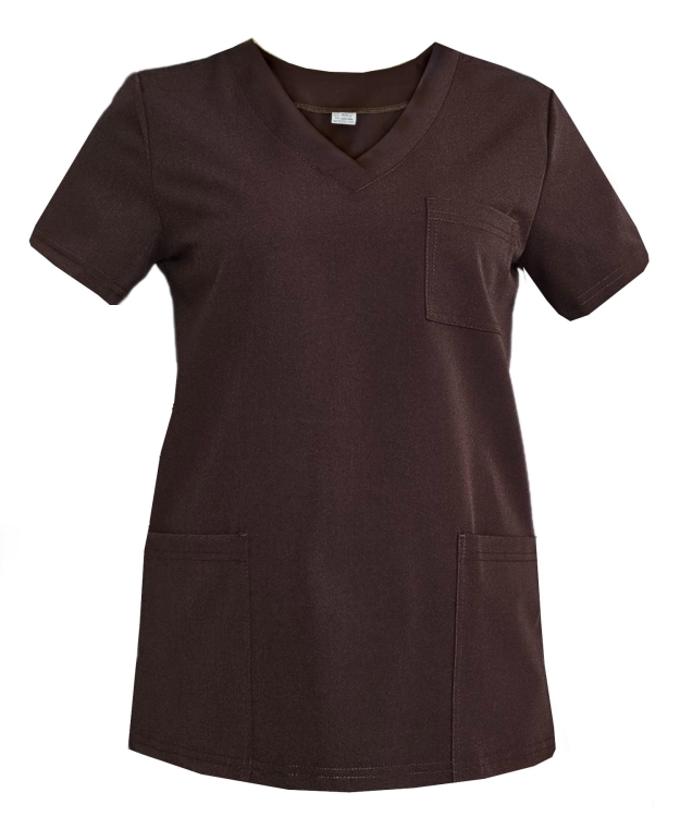 Damski komplet medyczny czekoladowy – scrubs CASUAL PREMIUM