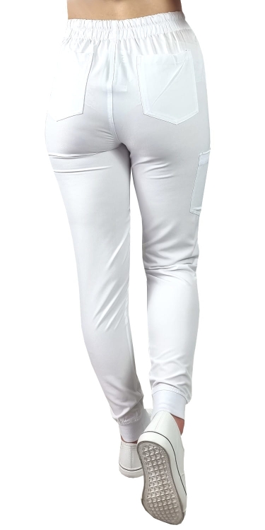 Elastyczne spodnie medyczne Comfort Fit białe