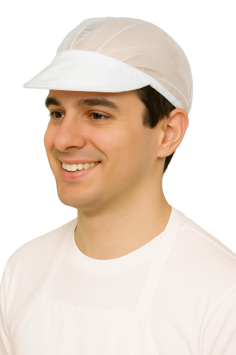 Cappello in tulle bianco con visiera