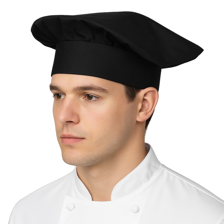 Cappello da chef basso nero