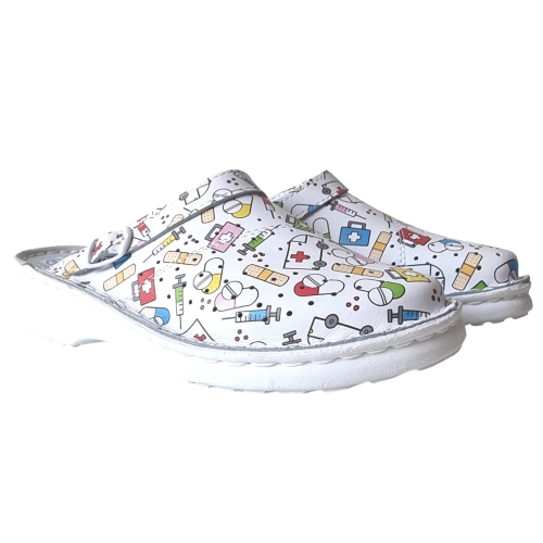 Damskie buty medyczne W1 w kolorowym motywie