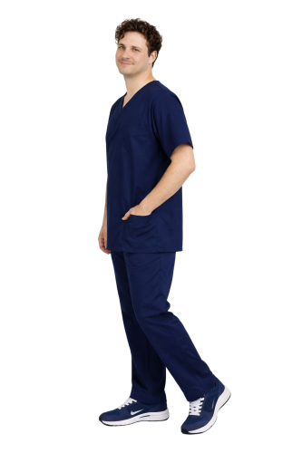 Completo medico maschile blu navy
