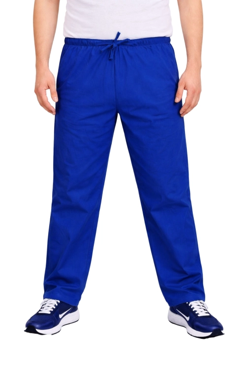 Pantaloni medici da uomo blu cobalto CLINIC