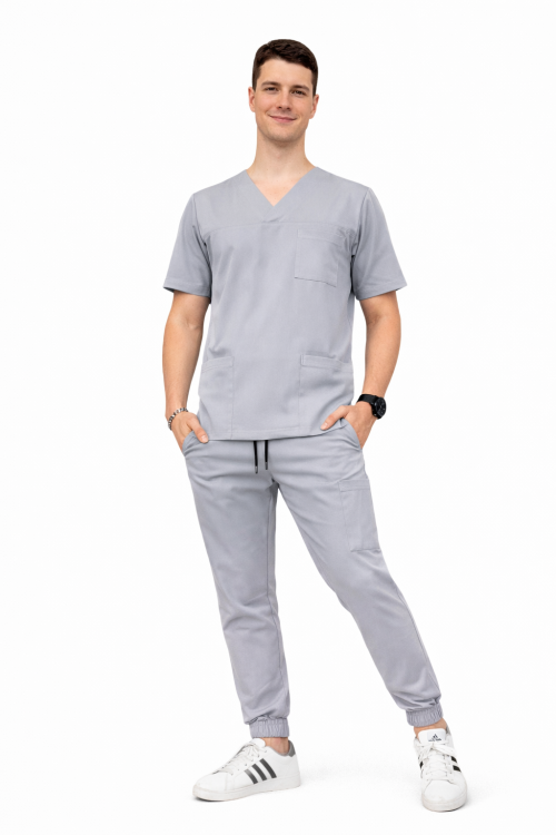 Komplet męski medyczny Cherokee Stretch w ciemnym szarym kolorze