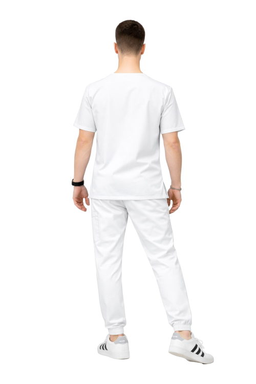 Męski medyczny komplet Cherokee Stretch biały.png