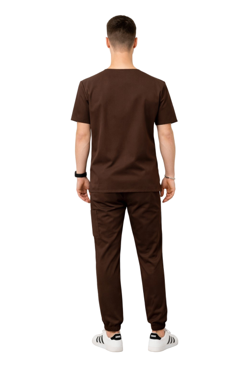 Męski komplet medyczny Cherokee Stretch w czekoladowym kolorze.png