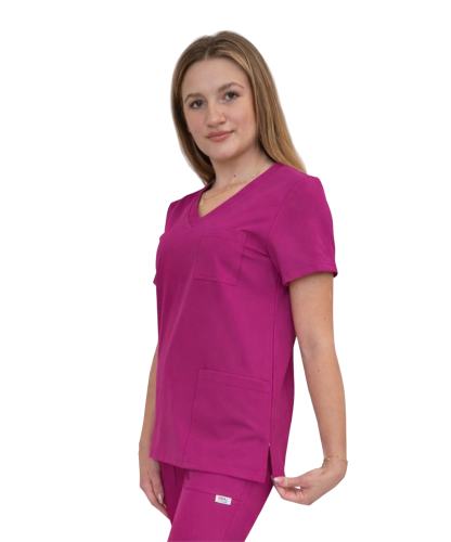 Purpurowa bluza medyczna damska Casual Premium