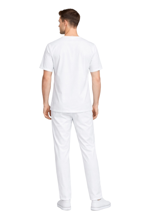 Elastyczny biały komplet medyczny męski