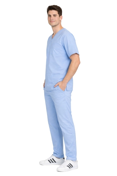 Completo medico / chirurgico maschile 100% cotone – colore blu