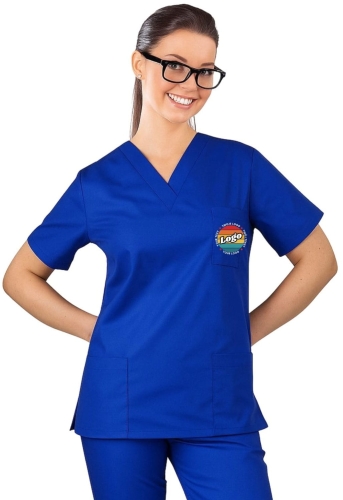 Bluza medyczna chabrowa z własnym nadrukiem kreator online model M80 unisex.jpg