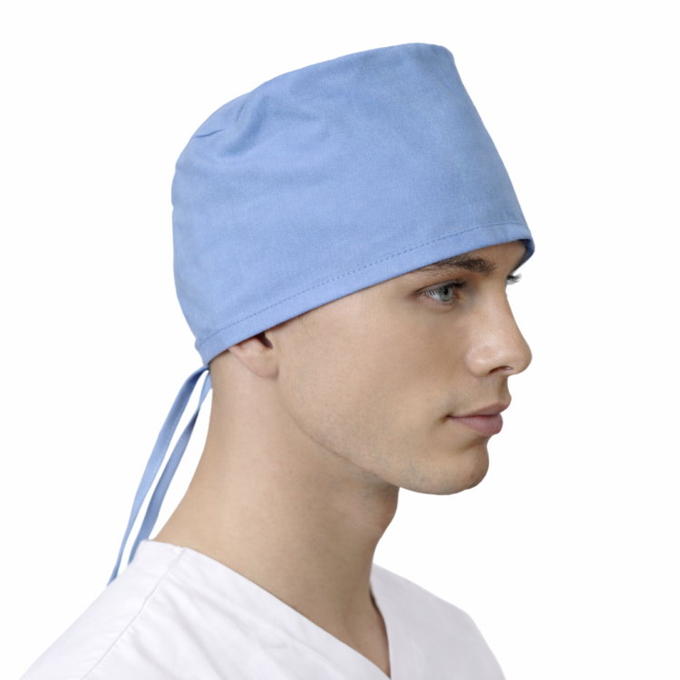 Czepek medyczny jasny niebieski 100% bawełna unisex.png