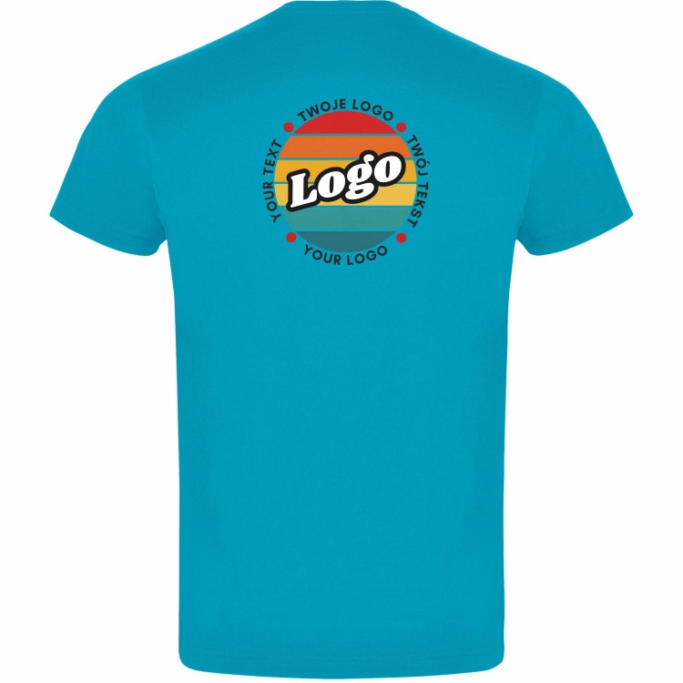 T-shirt koszulka turkusowa personalizowana Twój własny nadruk logo kreator online tył.jpg