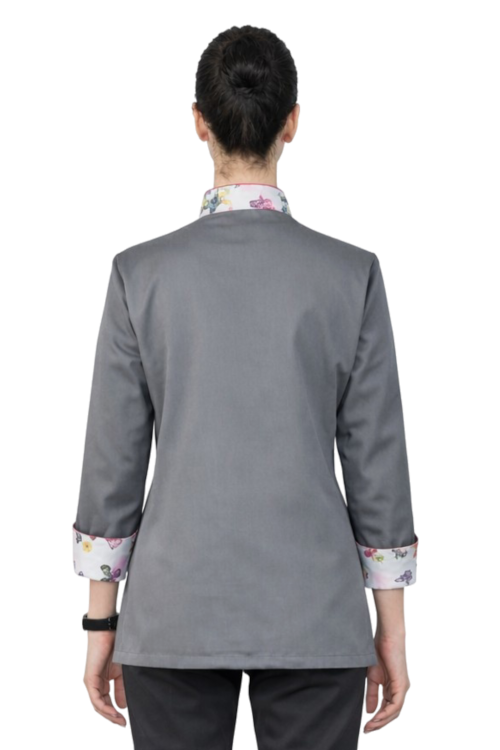 MASTER CHEF bluza kucharska damska długi rękaw szara