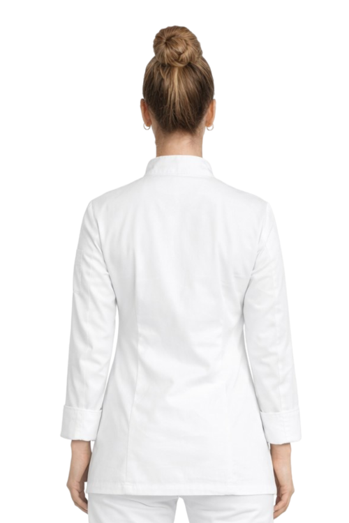 Damska bluza kucharska z długim rękawem zapinana na zatrzaski