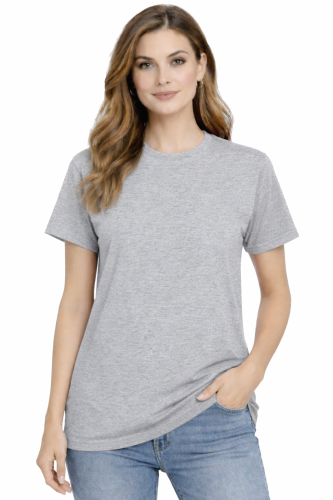 T-shirt damski krótki rękaw 100% bawełna kolor szary.png