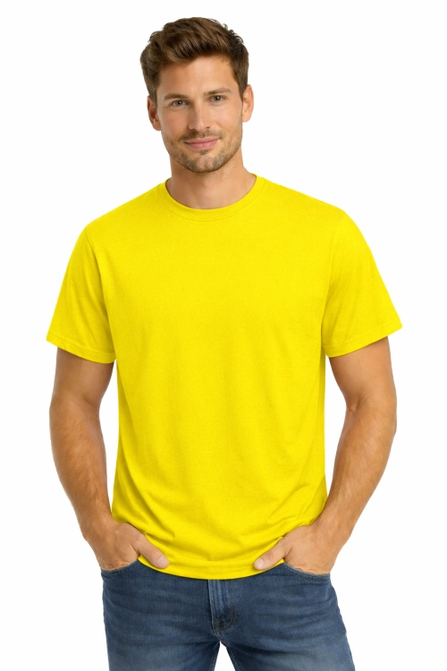 T-shirt męski krótki rękaw 100% bawełna kolor żółty.png