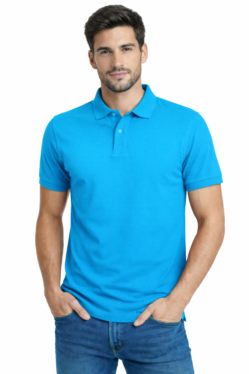 Koszulka polo męska krótki rękaw turkusowa.png