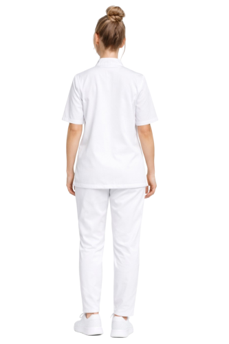 Zestaw kucharski biały elastyczny ,prosty krój  zapinany na napy