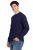 T-shirt męski z długim rękawem 170g granatowy widok z boku.png