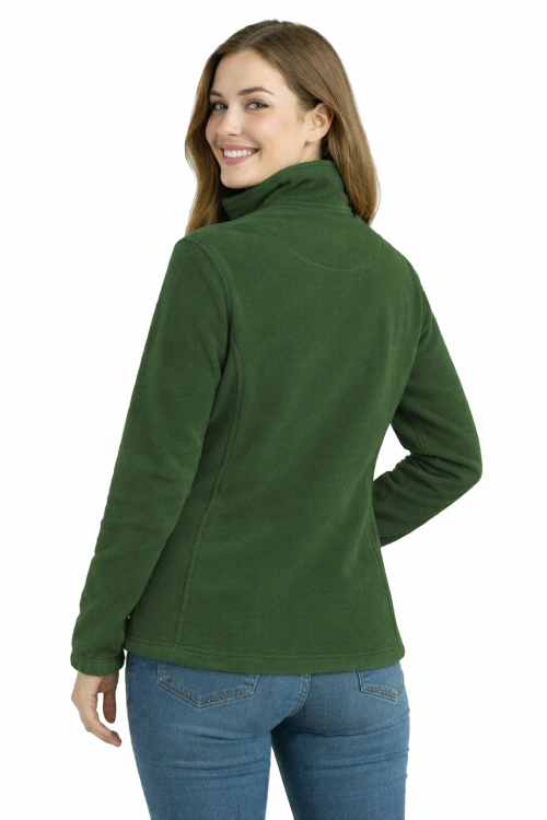 Bluza polarowa damska polar zapinany na zamek zielona butelka widok z tyłu.png