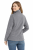 Bluza polarowa damska polar zapinany na zamek szary widok z tyłu.png