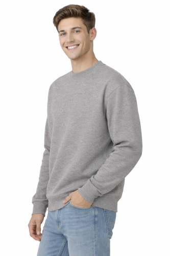 Szara bluza sportowa męska z długim rekawem widok z boku.png