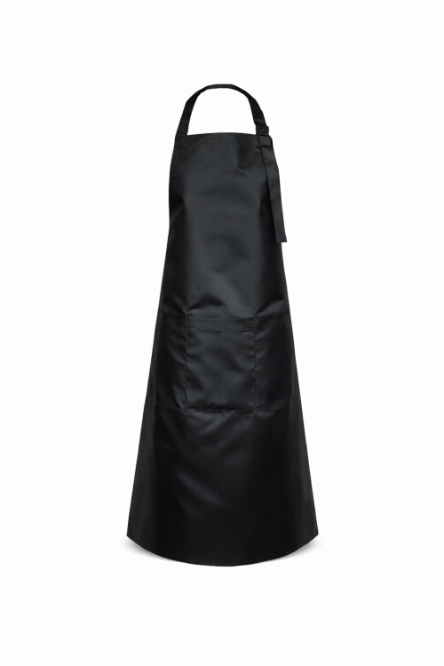 Fartuszek fryzjerski z kieszonkami wodoodporny z karczkiem i klamra do regulacji kolor czarny mockup.png