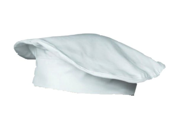 Cappello da cuoco bianco a bassa calotta.