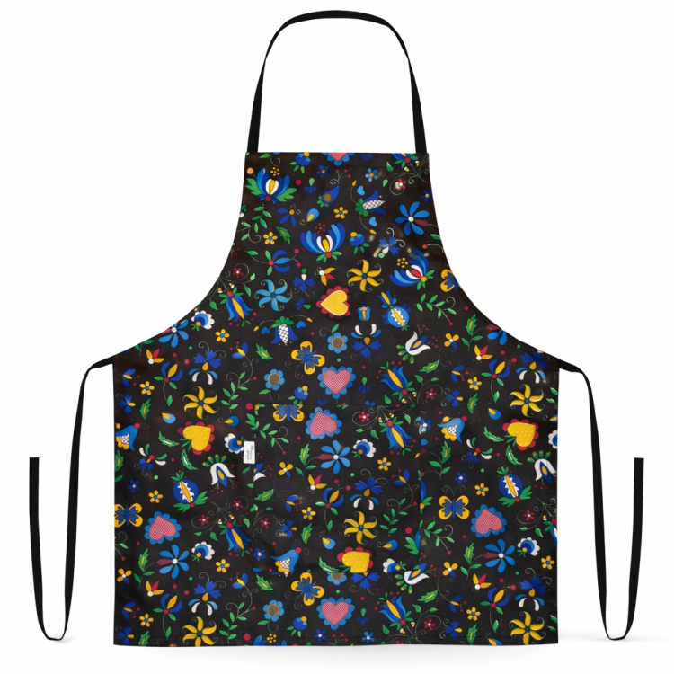 Fartuszek kuchenny z kieszonka wiązany z tyłu folklorystyczny W1 mockup.png