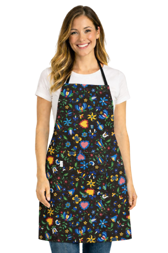 Fartuszek kuchenny z kieszonka wiązany z tyłu folklorystyczny W1.png