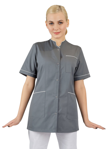 Damski żakiet kosmetyczny medyczny z białą lamówką